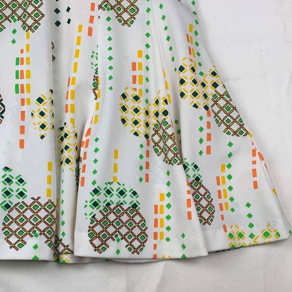 vintage 70s mini dress small medium print 60 Multicolor Geometric Pattern Shirt - Picture 9 of 10